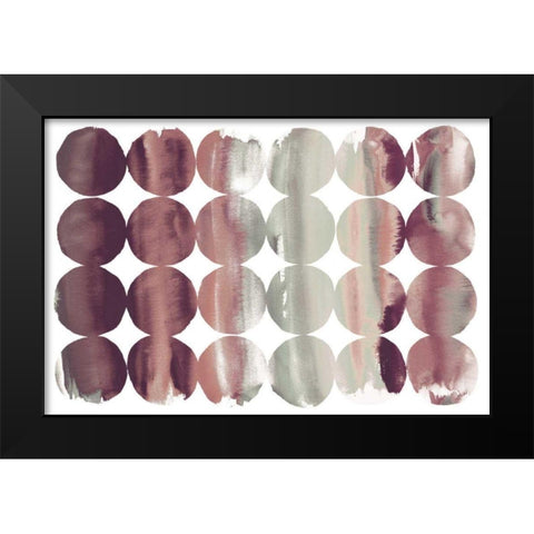 Summer Dots Plum Horizontal Black Modern Wood Framed Art Print by DeNeige, Elyse