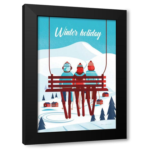 Winter Holiday Black Modern Wood Framed Art Print with Double Matting by Escalante, Omar