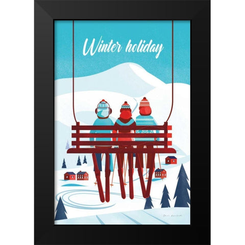 Winter Holiday Black Modern Wood Framed Art Print by Escalante, Omar