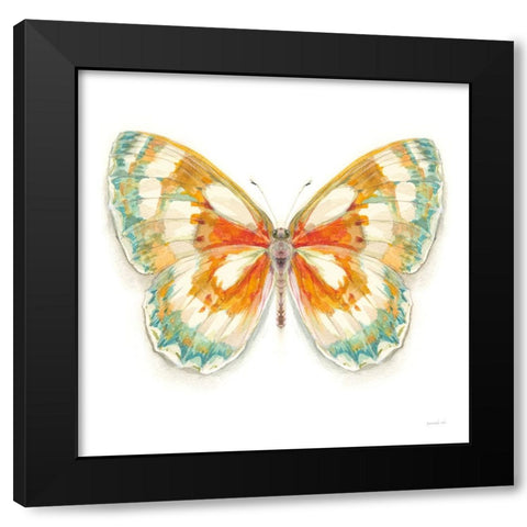 Fragile Wings Butterfly II Black Modern Wood Framed Art Print with Double Matting by Nai, Danhui