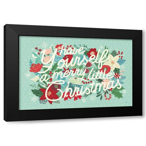 Christmas Wishes I Bright Black Modern Wood Framed Art Print by Marshall, Laura