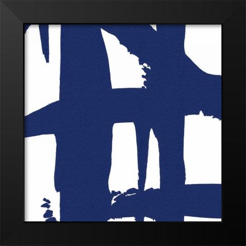 Crossing Paths I Cobalt Black Modern Wood Framed Art Print by Adams, Sarah
