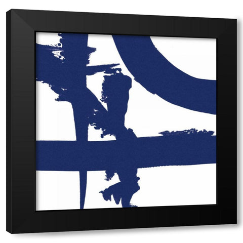 Crossing Paths II Cobalt Black Modern Wood Framed Art Print by Adams, Sarah
