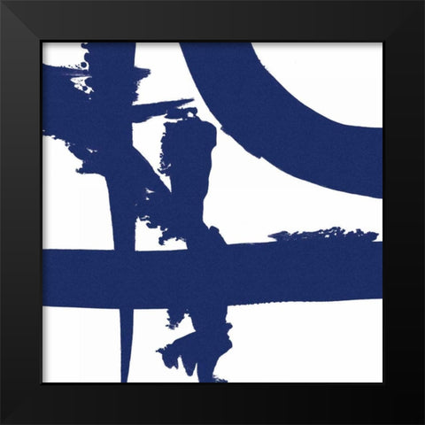 Crossing Paths II Cobalt Black Modern Wood Framed Art Print by Adams, Sarah