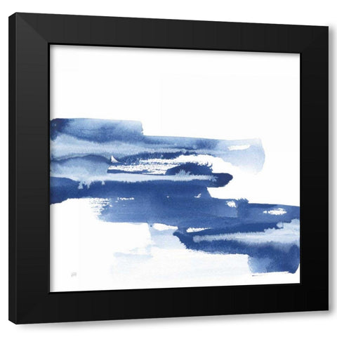 Classic Blue V Black Modern Wood Framed Art Print with Double Matting by Paschke, Chris