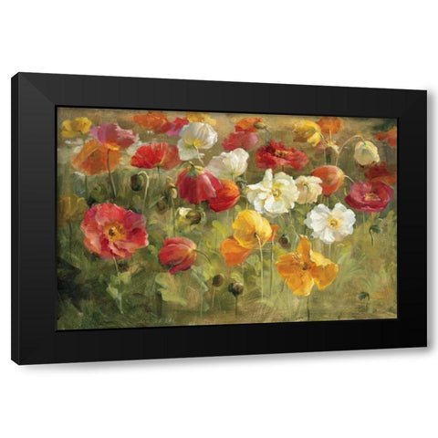 Poppy Field Black Modern Wood Framed Art Print with Double Matting by Nai, Danhui