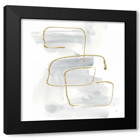 Cool Gray Gold I Black Modern Wood Framed Art Print with Double Matting by Paschke, Chris