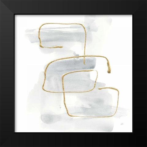 Cool Gray Gold I Black Modern Wood Framed Art Print by Paschke, Chris