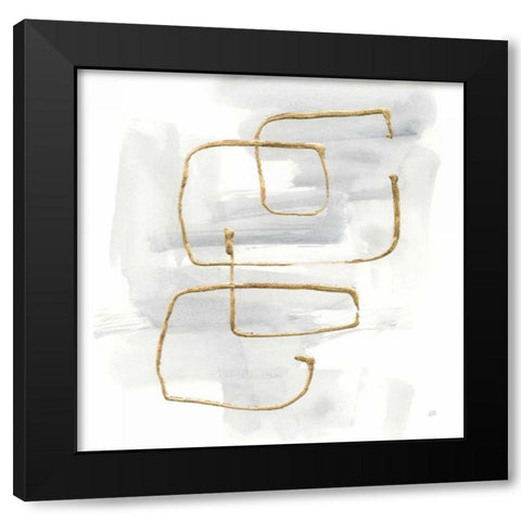 Cool Gray Gold II Black Modern Wood Framed Art Print with Double Matting by Paschke, Chris