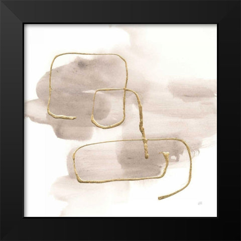 Warm Gray Gold I Black Modern Wood Framed Art Print by Paschke, Chris