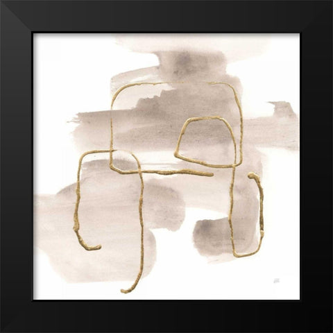 Warm Gray Gold II Black Modern Wood Framed Art Print by Paschke, Chris