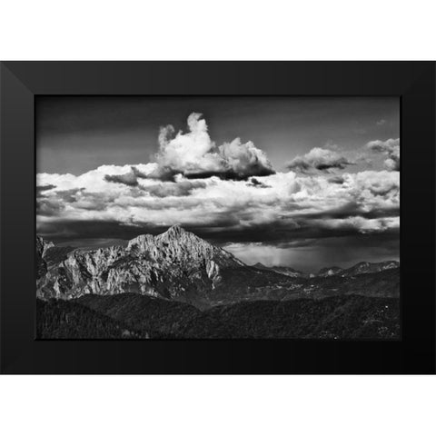 View of the Peaks Black Modern Wood Framed Art Print by Aledanda