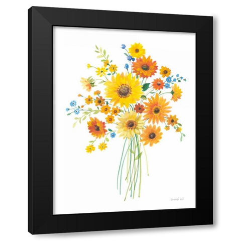 Sunshine Bouquet I Black Modern Wood Framed Art Print by Nai, Danhui