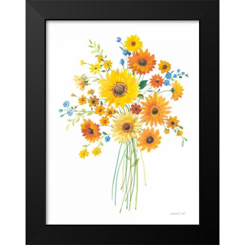 Sunshine Bouquet I Black Modern Wood Framed Art Print by Nai, Danhui