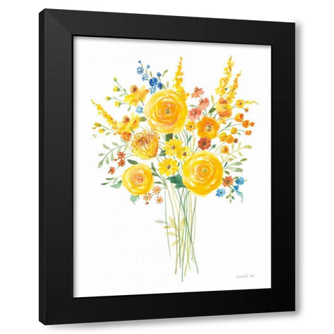 Sunshine Bouquet II Black Modern Wood Framed Art Print by Nai, Danhui