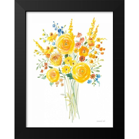 Sunshine Bouquet II Black Modern Wood Framed Art Print by Nai, Danhui