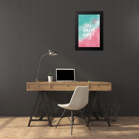 Magical Girl II Cup Full of Magic Black Modern Wood Framed Art Print by Thorns, Becky