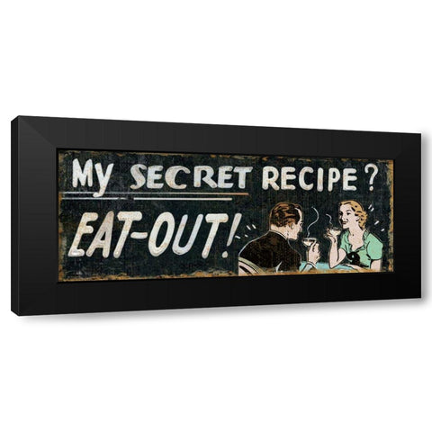 My Secret Recipe Black Modern Wood Framed Art Print by Pela Studio