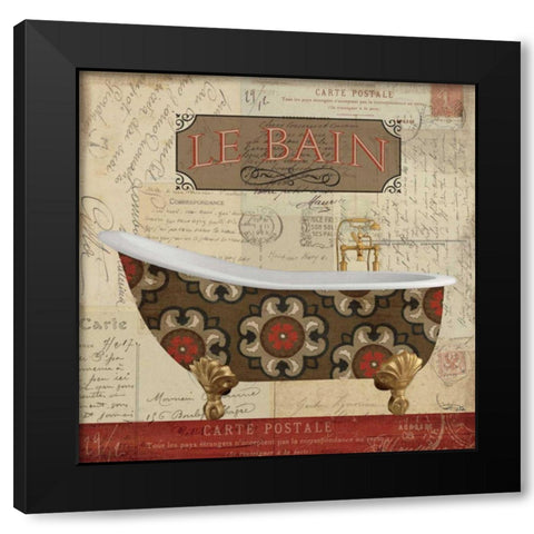 Postcard bath I Black Modern Wood Framed Art Print by Pela Studio