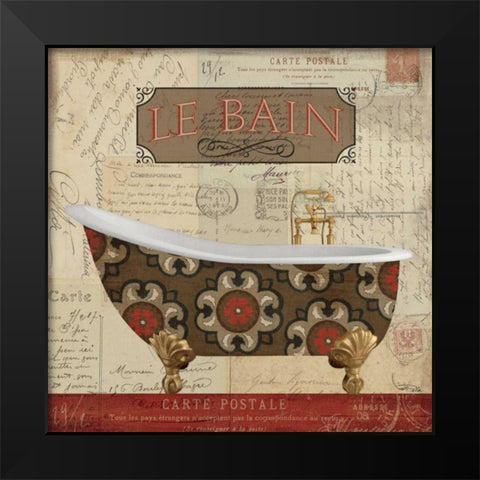 Postcard bath I Black Modern Wood Framed Art Print by Pela Studio