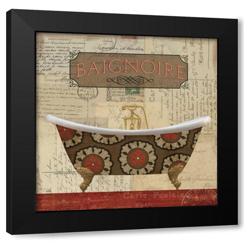 Postcard Bath II Black Modern Wood Framed Art Print by Pela Studio