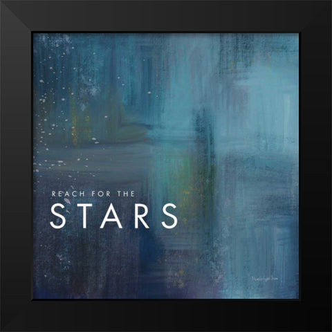 Stars Black Modern Wood Framed Art Print by Charro, Mercedes Lopez