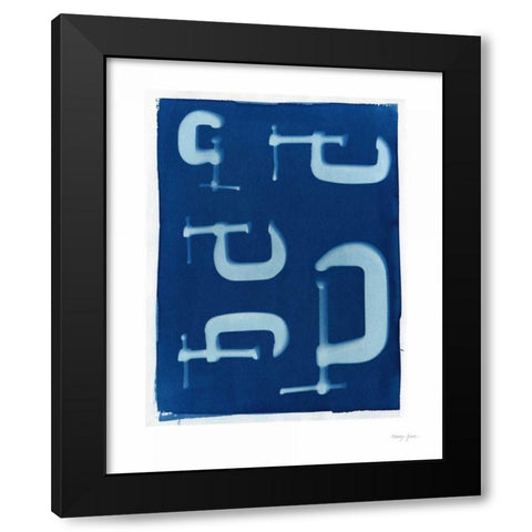 Cyanotype Tools III Black Modern Wood Framed Art Print by Green, Nancy