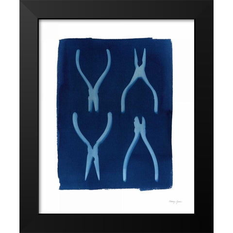 Cyanotype Tools XII Black Modern Wood Framed Art Print by Green, Nancy