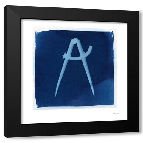 Cyanotype Tools XIV Black Modern Wood Framed Art Print with Double Matting by Green, Nancy