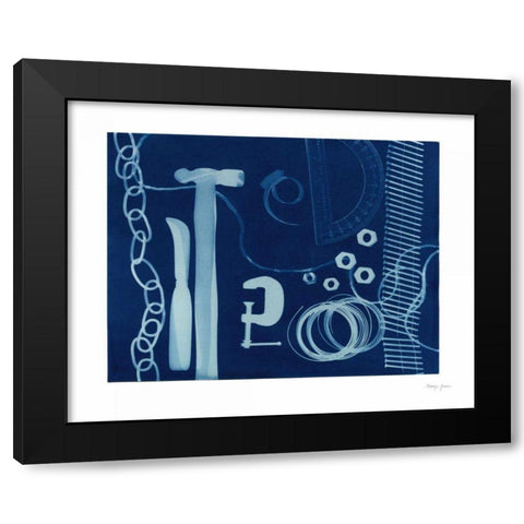 Cyanotype Tools XVI Black Modern Wood Framed Art Print by Green, Nancy