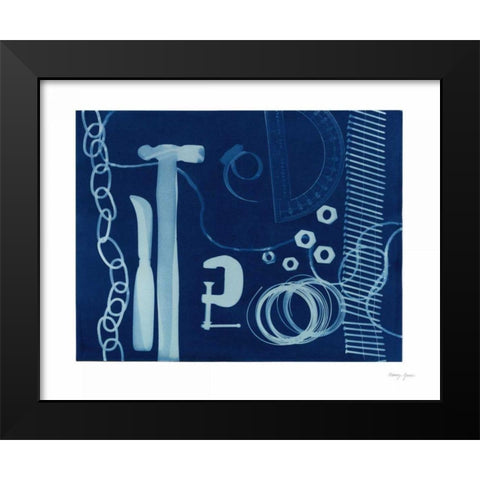 Cyanotype Tools XVI Black Modern Wood Framed Art Print by Green, Nancy