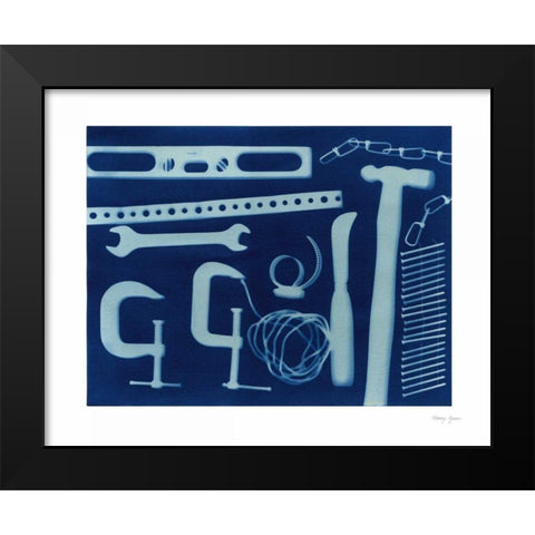 Cyanotype Tools XVII Black Modern Wood Framed Art Print by Green, Nancy