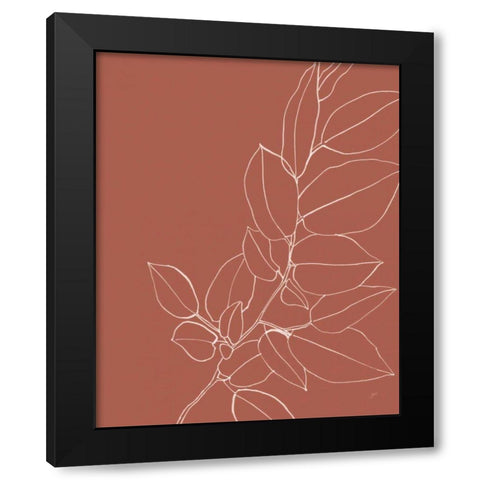 Warm Magnolia Branch II Black Modern Wood Framed Art Print by Panganiban, Karyn