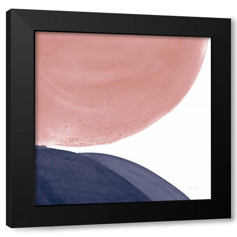 Pools of Navy Pink II Black Modern Wood Framed Art Print with Double Matting by Rhue, Piper