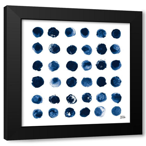 Markmaking Blue Sq II Black Modern Wood Framed Art Print by Averinos, Melissa