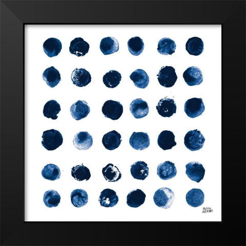Markmaking Blue Sq II Black Modern Wood Framed Art Print by Averinos, Melissa