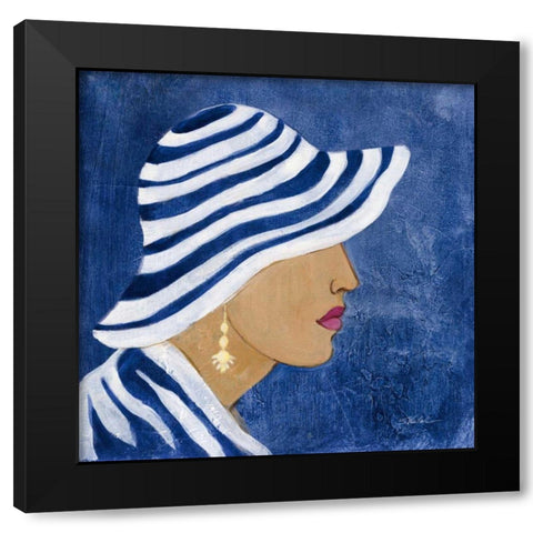 Lady with Hat I Black Modern Wood Framed Art Print with Double Matting by Vassileva, Silvia
