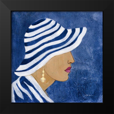 Lady with Hat I Black Modern Wood Framed Art Print by Vassileva, Silvia