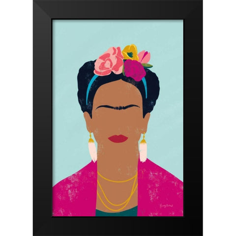 Frida Kahlo I Black Modern Wood Framed Art Print by Thorns, Becky