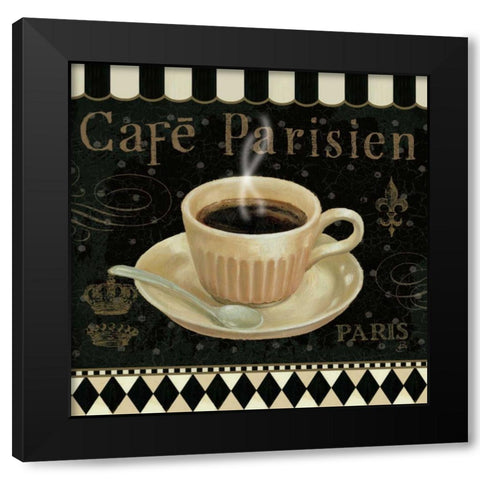 Cafe Parisien I Black Modern Wood Framed Art Print with Double Matting by Brissonnet, Daphne