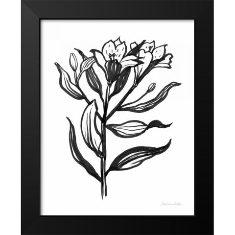 Ink Flower I Black Modern Wood Framed Art Print by Miller, Sara Zieve