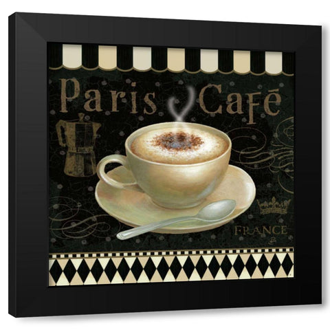 Cafe Parisien III Black Modern Wood Framed Art Print with Double Matting by Brissonnet, Daphne