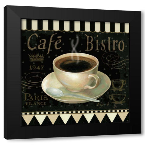 Cafe Parisien IV Black Modern Wood Framed Art Print with Double Matting by Brissonnet, Daphne