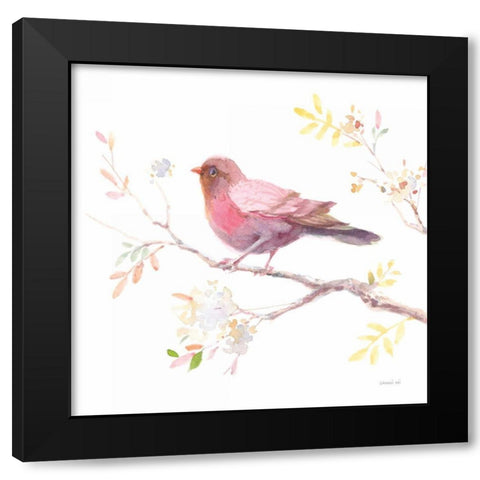 Flight Friends II Black Modern Wood Framed Art Print with Double Matting by Nai, Danhui