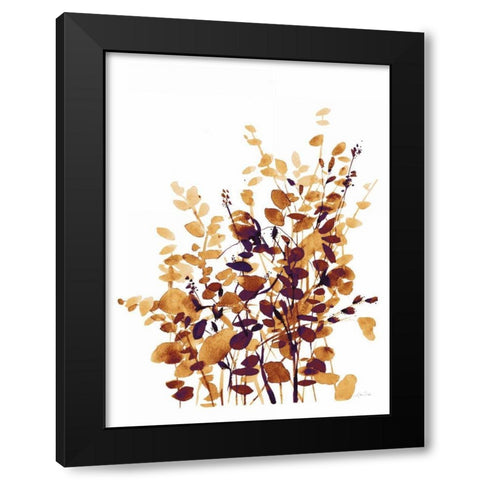 Brown Botanicals Black Modern Wood Framed Art Print with Double Matting by Pete, Katrina