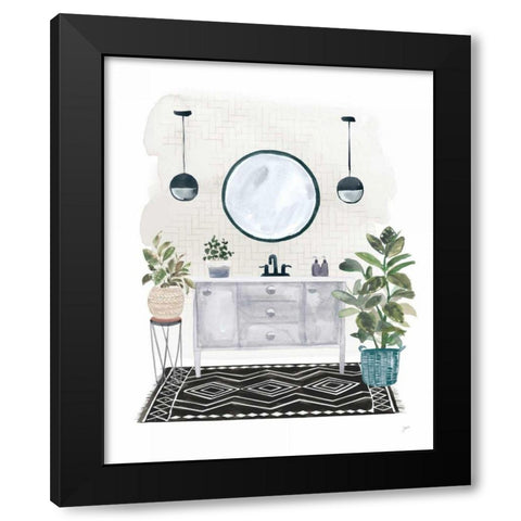 Lulus Powder Room II Black Modern Wood Framed Art Print by Panganiban, Karyn
