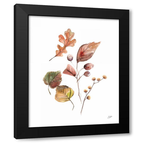 Pieces of Autumn I Black Modern Wood Framed Art Print with Double Matting by Panganiban, Karyn