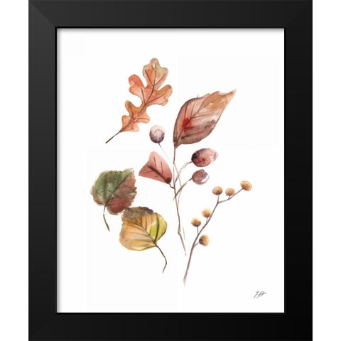 Pieces of Autumn I Black Modern Wood Framed Art Print by Panganiban, Karyn