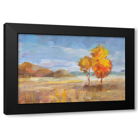 Aspen Meadow Black Modern Wood Framed Art Print with Double Matting by Nai, Danhui