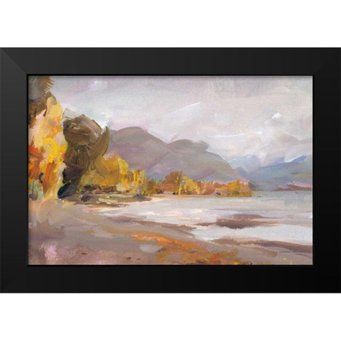 October Coast Black Modern Wood Framed Art Print by Nai, Danhui